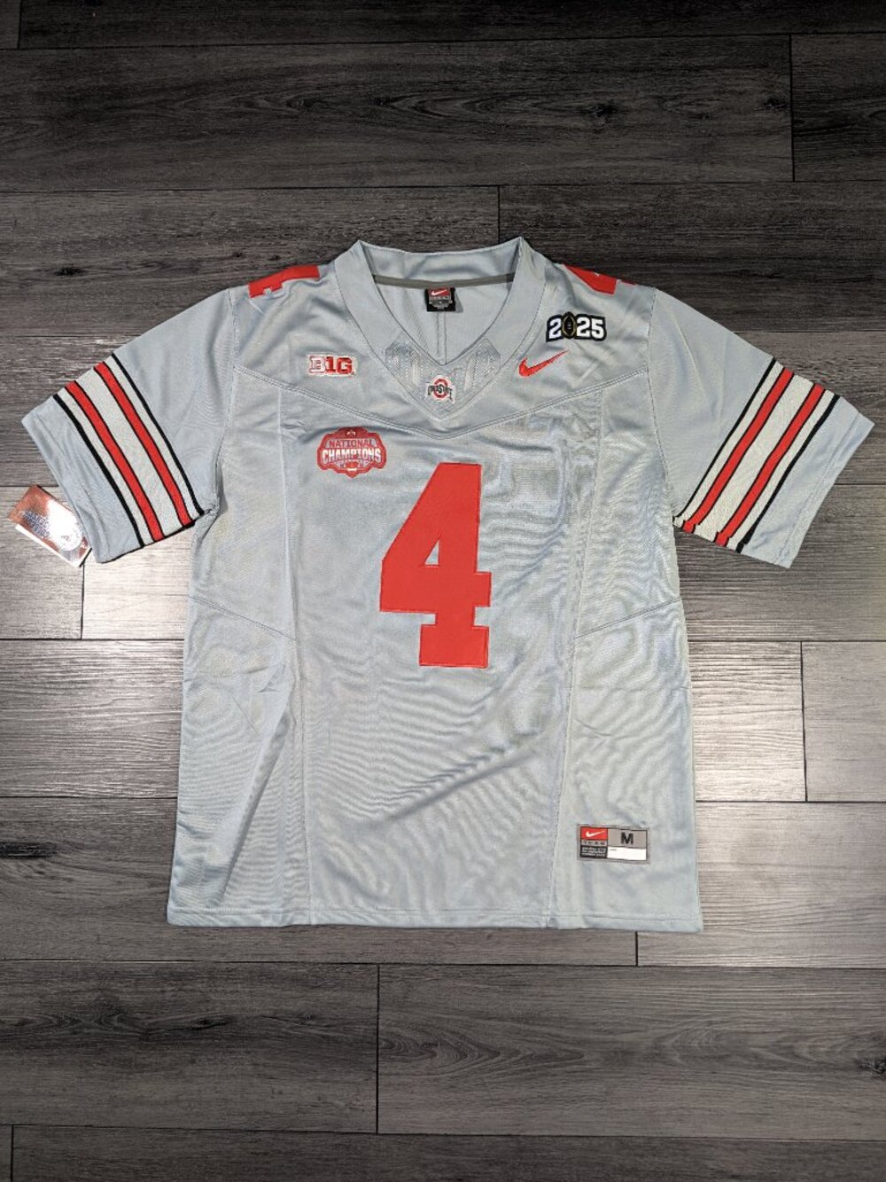 Jeremiah Smith #4 Ohio State Buckeyes GRAY Football Jersey Men's Sizes